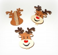 Dekoklammer 'Elch' aus Holz 6er-Set