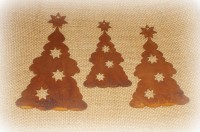 Dekohnger 'Tannenbaum' aus Metall mit Rostfinish 3er-Set