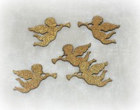 Streudeko 'Engel' aus Holz gold 18er-Set