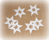 Streudeko 'Stern' aus Holz wei 24er-Set