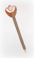 Engel 'Karla' aus Holz und Metall mit Rostfinish 32 cm