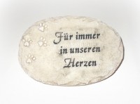 Gedenkstein 'Tatze' aus Polyresin 17 cm
