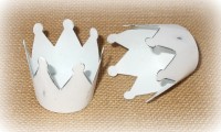 Deko-Krone aus Metall antikweiss 7 cm 2er-Set