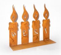 Adventskerzen 1-4 aus Metall mit Rostfinish 28,5 cm