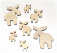 Streudeko 'Elch' aus Holz 18er-Set