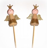 Dekostecker 'Engel' aus Holz gold 4er-Set