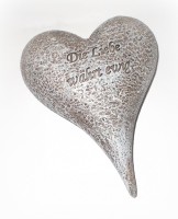 Gedenkherz 'Liebe whrt ewig' aus Polyresin 14 cm