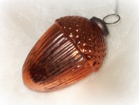Dekohnger 'Eichel' aus Glas kupfer 11 cm