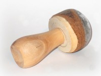 Pilz aus Holz silber 13 cm