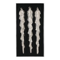 PTMD Dekohnger 'Eiszapfen' aus Glas 17 cm 3er-Set