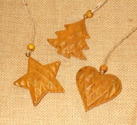 PTMD Dekohnger 'Weihnachten' aus Metall mit Rostfinish 3er-Set