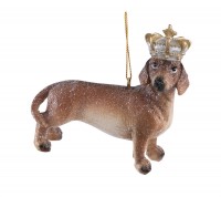 PTMD Dekohnger 'Weihnachtshund Dackel' aus Polyresin 9 cm