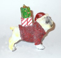 PTMD Dekohnger 'Weihnachtshund Bulldog' aus Polyresin 10,5 cm