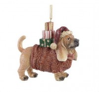 PTMD Dekohnger 'Weihnachtshund Basset' aus Polyresin 10 cm