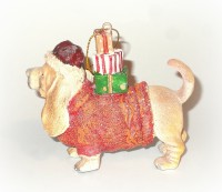 PTMD Dekohnger 'Weihnachtshund Basset' aus Polyresin 10 cm