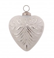 PTMD Christbaumschmuck 'Herz Ray white' aus Glas 8 cm