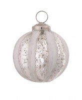 PTMD Christbaumkugel 'Ray white' aus Glas 8 cm