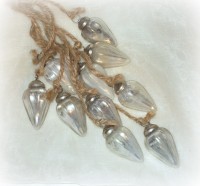 PTMD Christbaumschmuck 'Zapfen' aus Glas silber 10er-Set