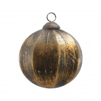 PTMD Christbaumkugel 'Leaf gold' aus Glas 10 cm