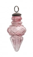 PTMD Christbaumschmuck 'Kegel Dewy pink' aus Glas 10 cm
