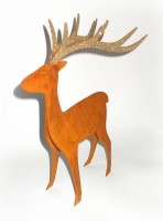 Hirsch aus Metall mit Rostfinish 29 cm
