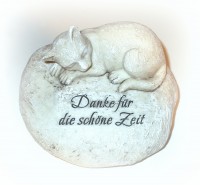 Gedenkstein 'Katze' aus Polyresin 15 cm