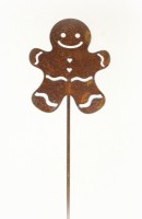 Dekostecker 'Lebkuchenmnnchen' aus Metall rost 49 cm