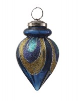 PTMD Christbaumschmuck Zapfen 'Venetian Blue' aus Glas 7 cm