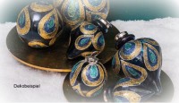PTMD Christbaumschmuck Zapfen 'Venetian Blue' aus Glas 7 cm