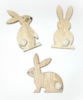 Streudeko 'Hasen' aus Holz 12er-Set