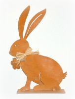 Hase aus Metall mit Rostfinish 23 cm