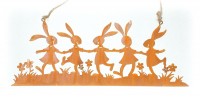 Dekohnger 'Hasenfreunde' aus Metall mit Rostfinish 29,5 cm