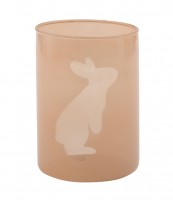 PTMD Windlicht 'Rabbit' aus Glas orange 17 cm