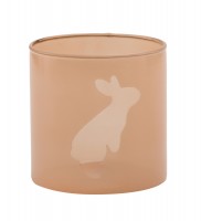 PTMD Windlicht 'Rabbit' aus Glas orange 11 cm