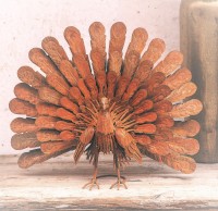 PTMD Pfau aus Metall mit Rostfinish 58 cm