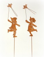Dekostecker 'Herbstkinder' Metall rost 2er-Set