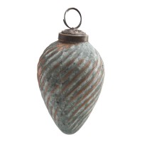 PTMD Christbaumkugel 'Zapfen' aus Glas kupferblau 9 cm