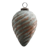 PTMD Christbaumkugel 'Zapfen' aus Glas kupferblau 14 cm