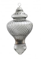 PTMD Dekohnger 'Ornament' aus Glas grau 28 cm