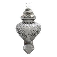 PTMD Dekohnger 'Ornament' aus Glas grau 19 cm