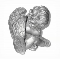 PTMD Engel aus Zementguss silber 18 cm