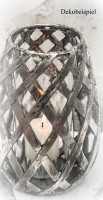 PTMD Windlicht 'Elles' aus Keramik silber 33 cm