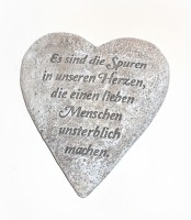 Gedenkherz 'Es sind die Spuren' Polyresin 19 cm
