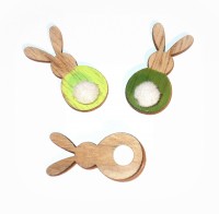Streudeko 'Hase Julchen' aus Holz grn 20er-Set