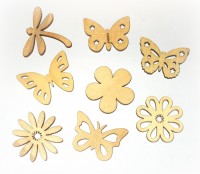 Streudeko 'Natur' aus Holz natur 36er-Set