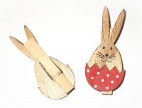 Dekoklammer 'Eihase' aus Holz 6er-Set