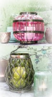 PTMD Laterne aus Glas grn 19 cm