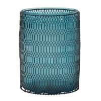 PTMD Windlicht aus Glas blau 20 cm