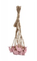 PTMD Dekohnger 'Hase' aus Holz rosa 16er-Set