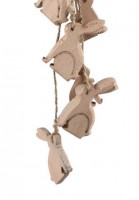 PTMD Dekohnger 'Hase' aus Holz rosa 8er-Set